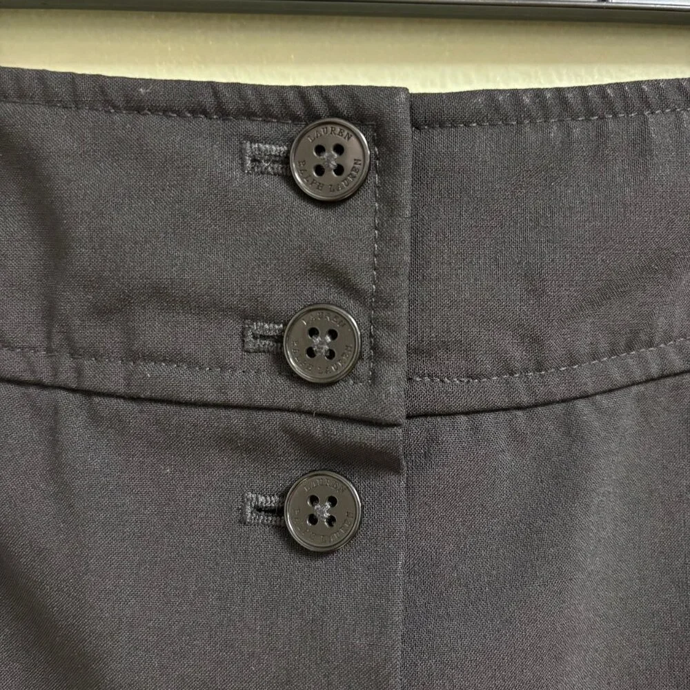 Lauren Ralph Lauren Womens Linen Pencil Skirt Size‎ 8 Button Minimalist Career
